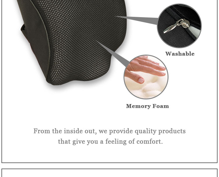 Ergonomic Breathable Car Seat Memory Foam Orthopedic Head Rest Neck Support Elastic Strap Pillow for Car Travel Knitted Technics detail 4