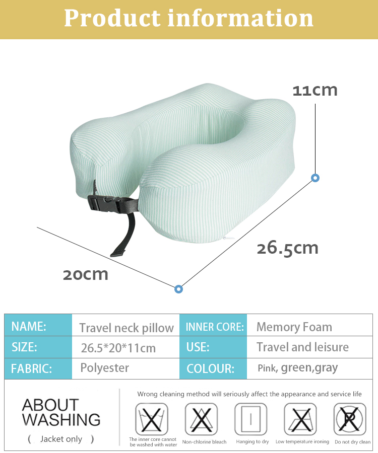Adjustable Custom Woven Cervical Neck Pillow Memory Foam Travel Rest Pillow for Car Comfortable and Supportive detail 2
