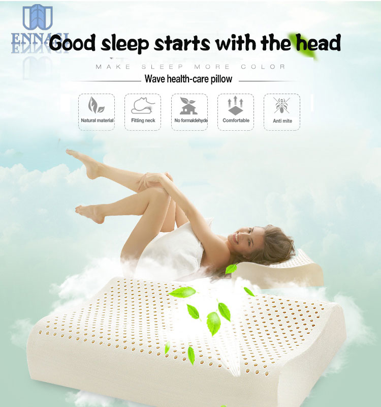 Ergonomic King Size Modern Orthopedic Bed Pillow Comfortable Natural Latex Eco-Friendly Contour Body Sleep Removable Washable detail 1