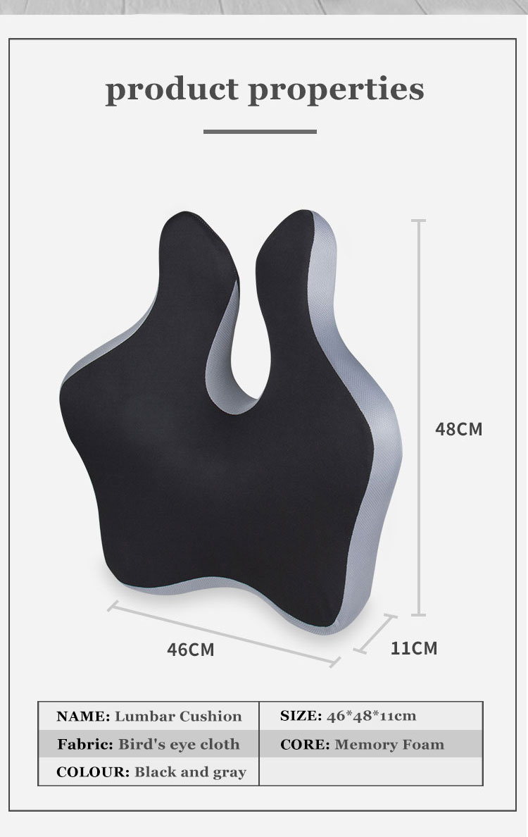 New Ideal Car Seat Memory Foam Back Rest Support Cushion Office Chair Lumbar Support Pillow Bed Cushion for Back Pain Relief detail 2