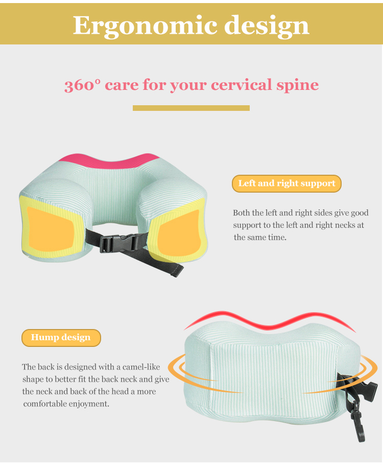 Adjustable Custom Woven Cervical Neck Pillow Memory Foam Travel Rest Pillow for Car Comfortable and Supportive detail 3