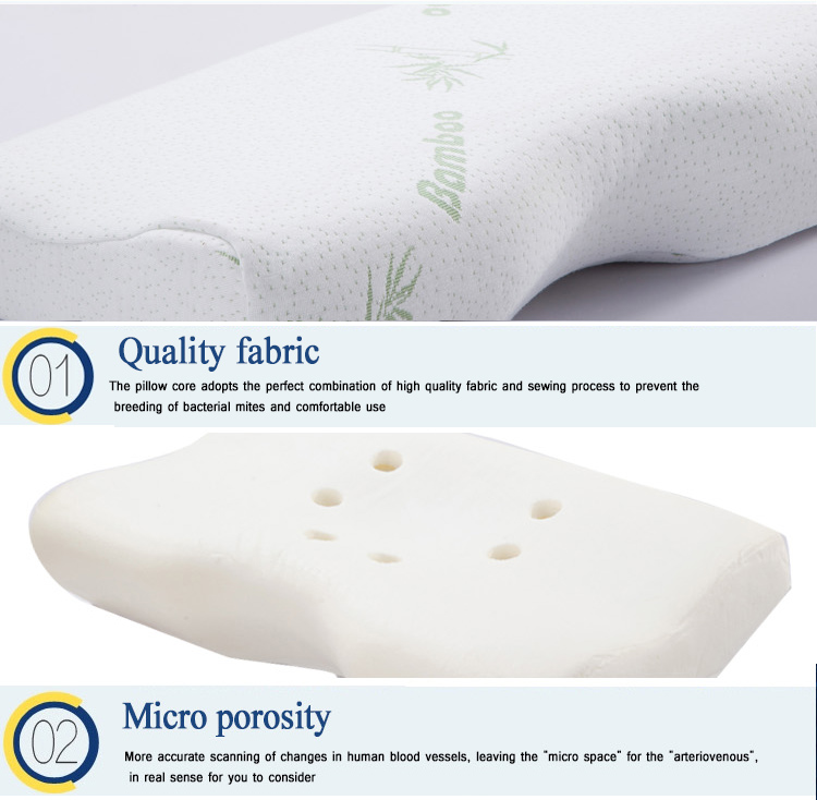 Ergonomic Adjustable Butterfly Shape Queen Size Memory Foam Orthopedic Sleeping Contour Pillow Solid Comfortable Stomach Back detail 4