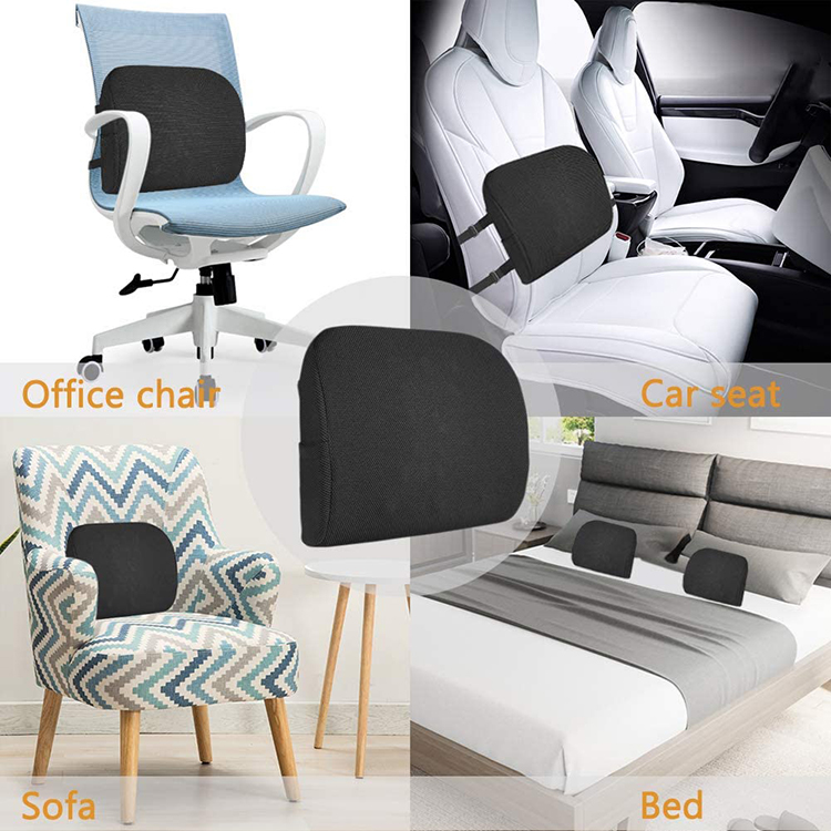 China Factory Wholesale Memory Foam Filled Car Seat and Office Chair Back Support Cushion with Pocket Lumbar Support Cushion detail 5
