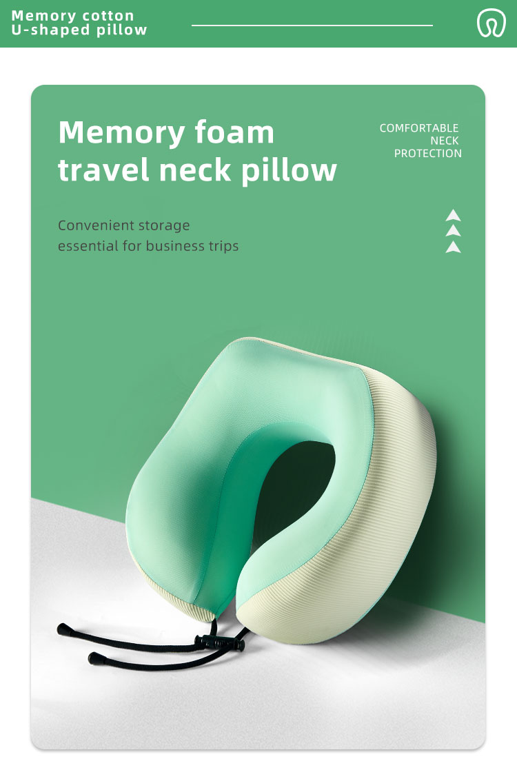 Portable Ergonomic U-Shaped Memory Foam Travel Neck Support Pillow Orthopedic Rest Relief Eco-Friendly CE Certified Anti-Dust detail 1