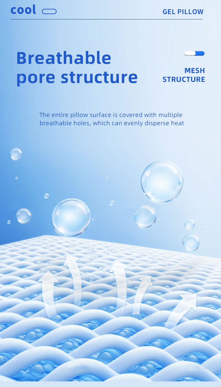 Breathable Cooling Gel Memory Foam Pillow Orthopedic Sleeping Bed Pillow for Neck and Shoulder Support detail 2