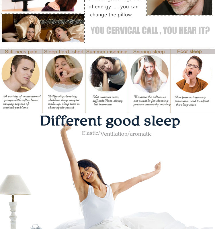 Comfortable Eco-friendly Latex Foam Pillow with Removable Cover Ergonomic King Size Orthopedic Bed Pillow for Sleeping detail 4