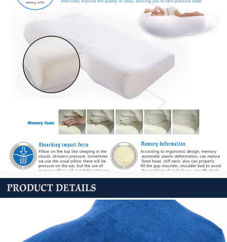 Modern Style Memory Foam Butterfly Sleeping Bed Pillow Plant Pattern for Neck Rest detail 6