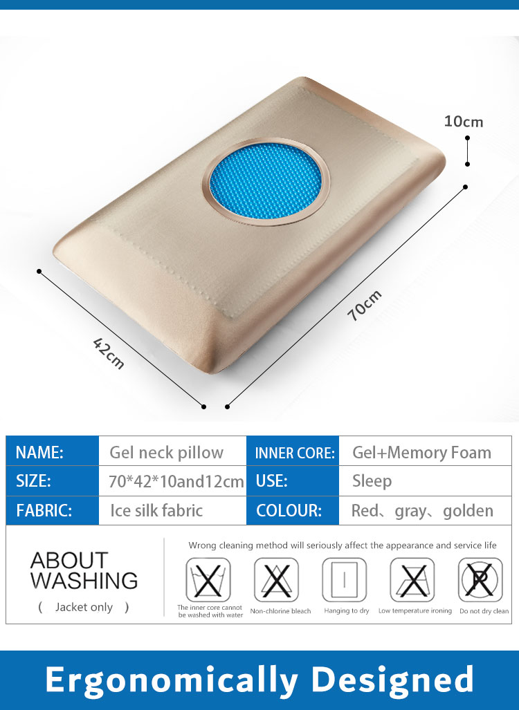 Modern Cooling Gel Memory Foam Orthopedic Bed Pillow Neck and Head Support for Hot Sleepers detail 2
