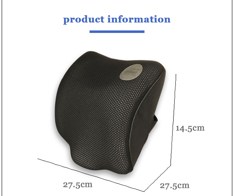 Ergonomic Breathable Car Seat Memory Foam Orthopedic Head Rest Neck Support Elastic Strap Pillow for Car Travel Knitted Technics detail 2