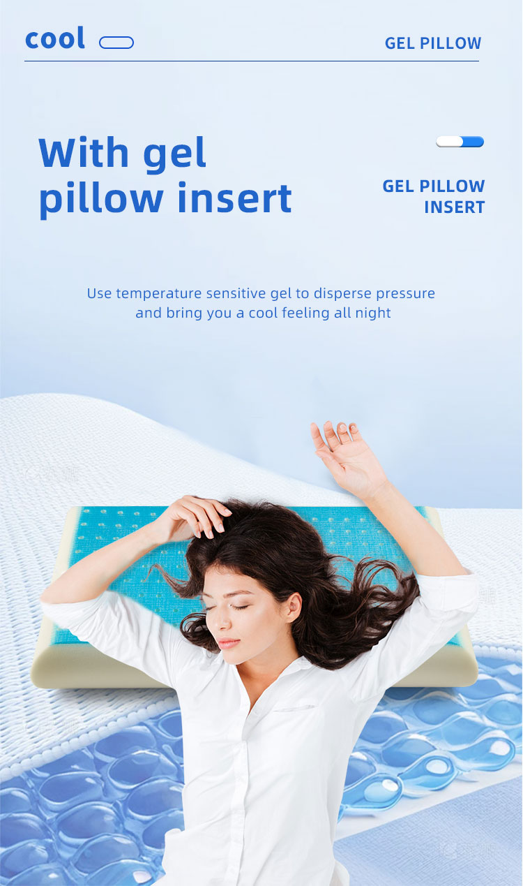 Breathable Cooling Gel Memory Foam Pillow Orthopedic Sleeping Bed Pillow for Neck and Shoulder Support detail 5