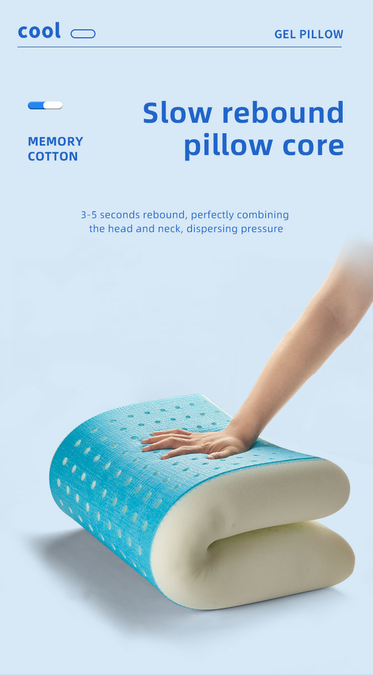 Breathable Cooling Gel Memory Foam Pillow Orthopedic Sleeping Bed Pillow for Neck and Shoulder Support detail 6