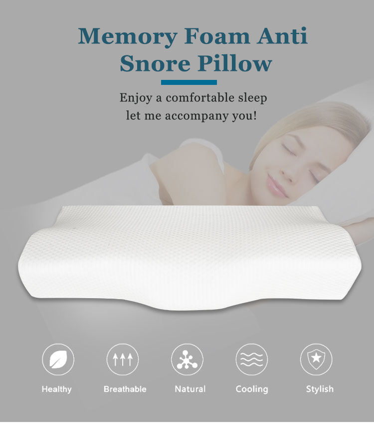 Ergonomic Modern Butterfly Shape Contour Memory Foam Cervical Neck Pillow Orthopedic Anti-Snore Eco-friendly CE Certified detail 1