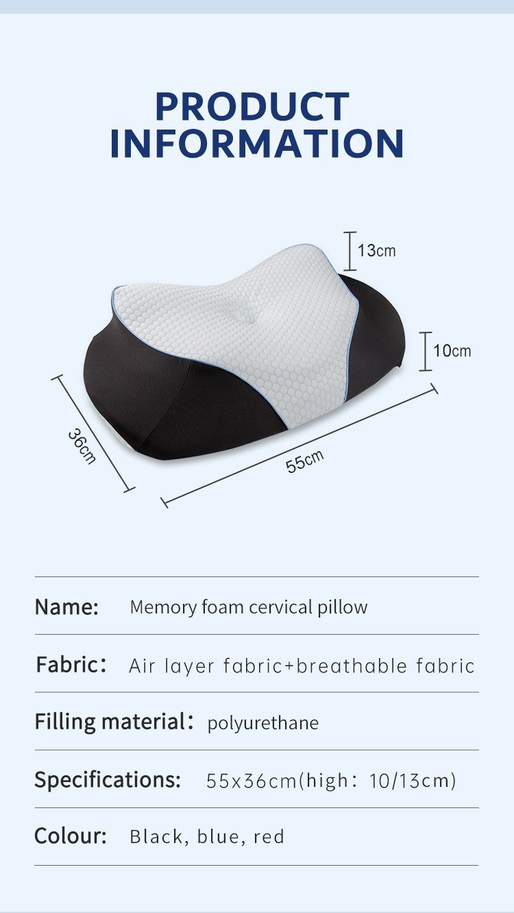 Comfortable Eco-friendly Washable Contour Butterfly Memory Foam Orthopedic Neck Support Pillow Modern Stomach Back Side Sleeper detail 6