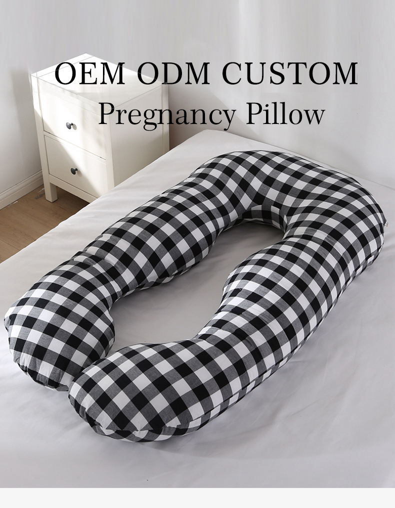 Fabricante chino, tamaño doble reina rey, forma de U, cómoda almohada para embarazo, almohada de maternidad de poliéster, detalle 2