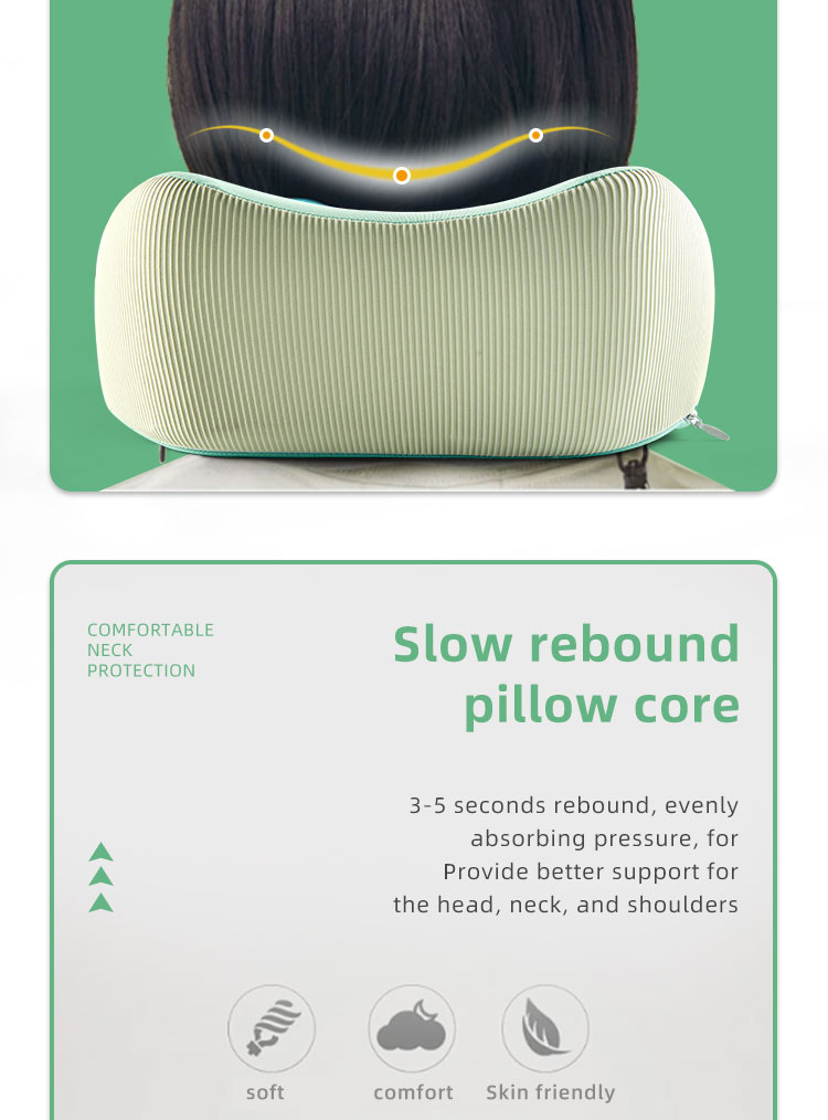 Portable Ergonomic U-Shaped Memory Foam Travel Neck Support Pillow Orthopedic Rest Relief Eco-Friendly CE Certified Anti-Dust detail 4