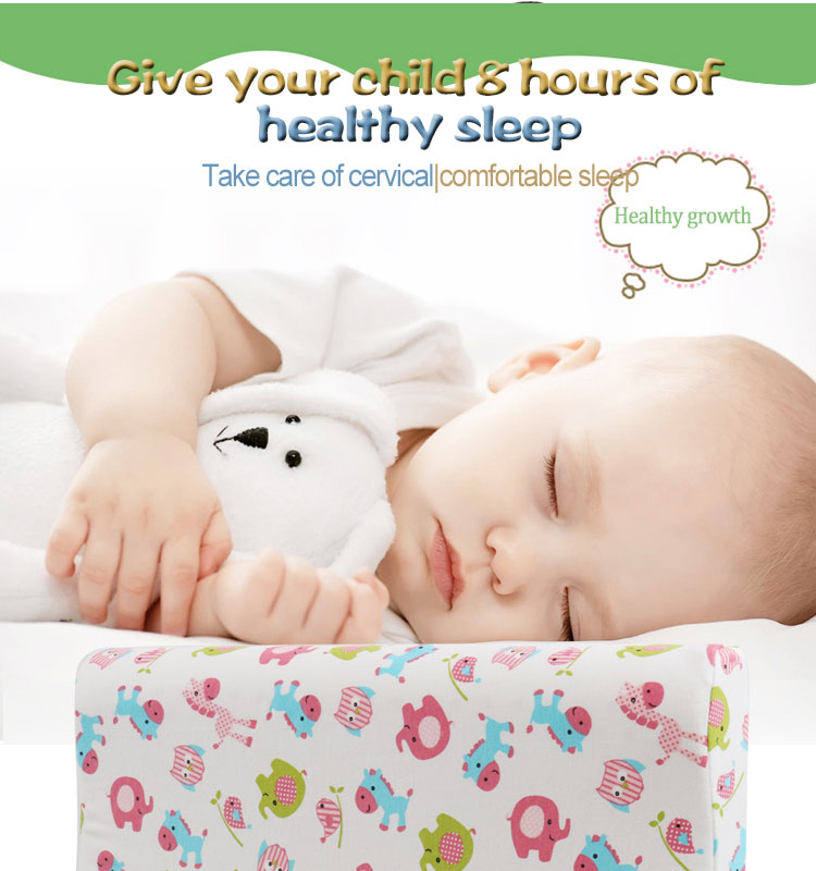 Colorful Cartoon Infants Sleep Pillow Natural Latex Designed for Neck Support Bed Pillows for Children detail 1