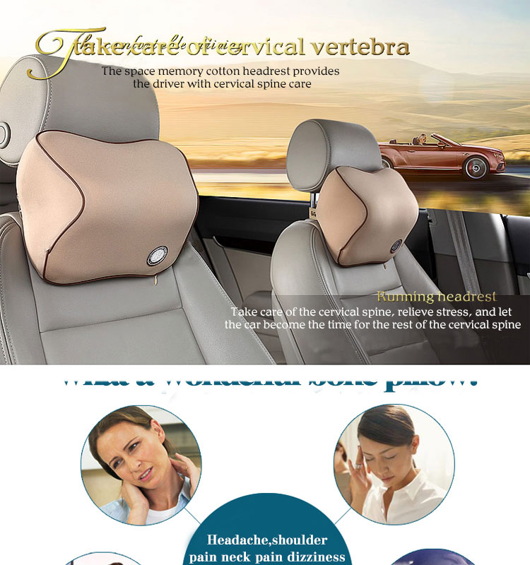 Comfortable Car Seat Memory Foam Head Rest Neck Rest Pillow for Pressure Relief detail 1