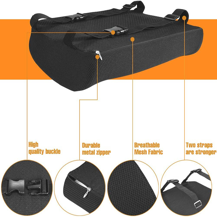 China Factory Wholesale Memory Foam Filled Car Seat and Office Chair Back Support Cushion with Pocket Lumbar Support Cushion detail 2