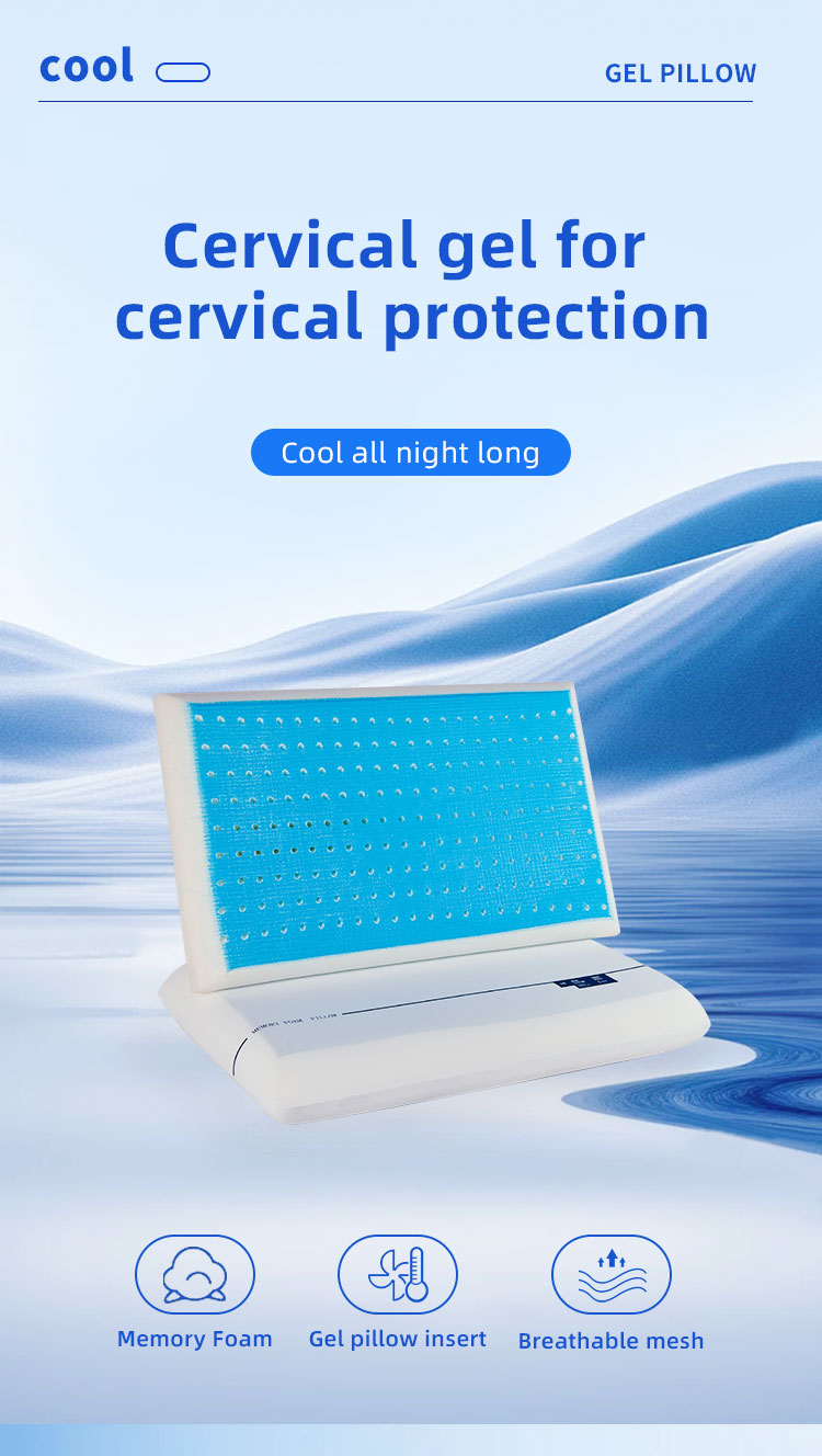 Breathable Cooling Gel Memory Foam Pillow Orthopedic Sleeping Bed Pillow for Neck and Shoulder Support detail 1