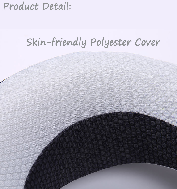 Custom U-Shaped Rolled Twist Portable Memory Foam Airplane Travel Neck Support Pillow with Massage Feature detail 3
