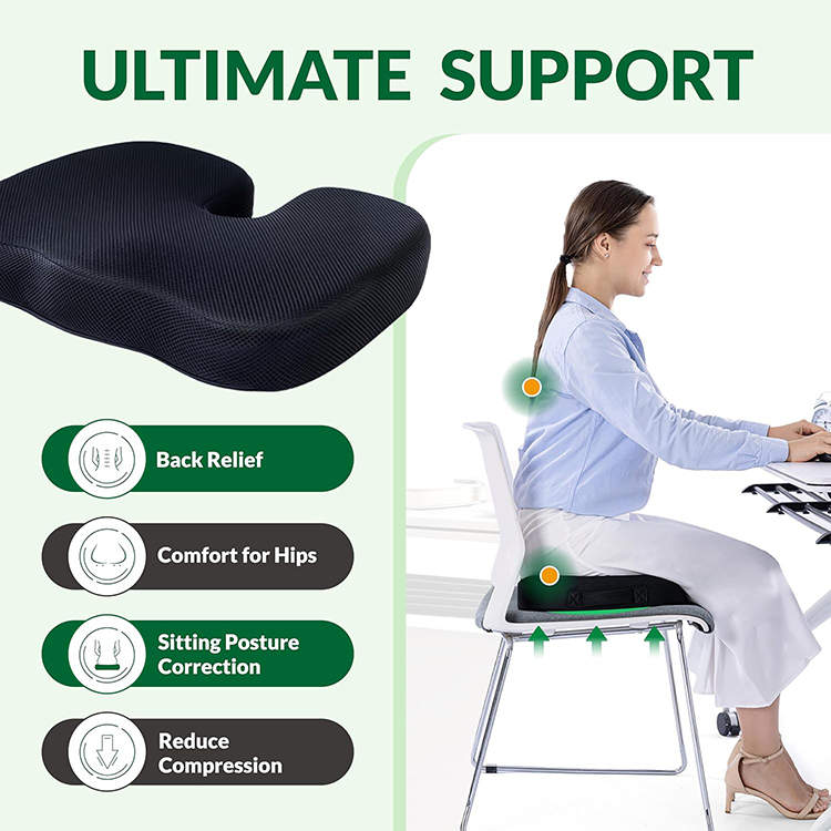 Ergonomic Office Chair Car Seat Cushion Anti-Slip Bottom Orthopedic Memory Foam Tailbone Pain Lumbar Pillows Seat Cushions detail 3