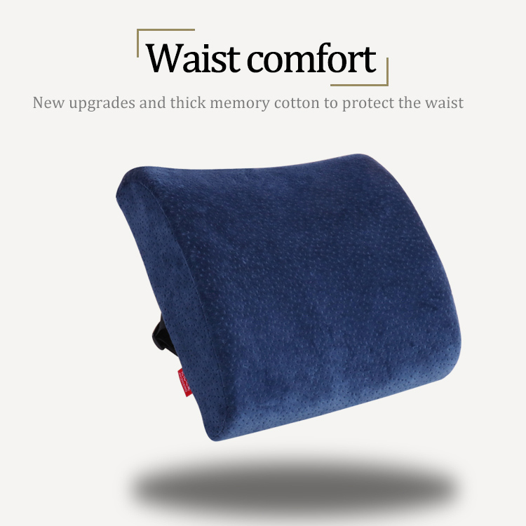 Soft Velvet Fabric Cover Memory Foam Lumbar Support Back Cushion for Back Relief detail 1