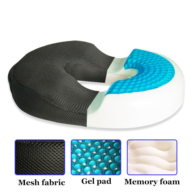 Orthopedic Donut Seat Cushion Cooling Gel Memory Foam Eco-friendly Anti-Dust Mite Removable Washable Pressure Relief CE detail 4