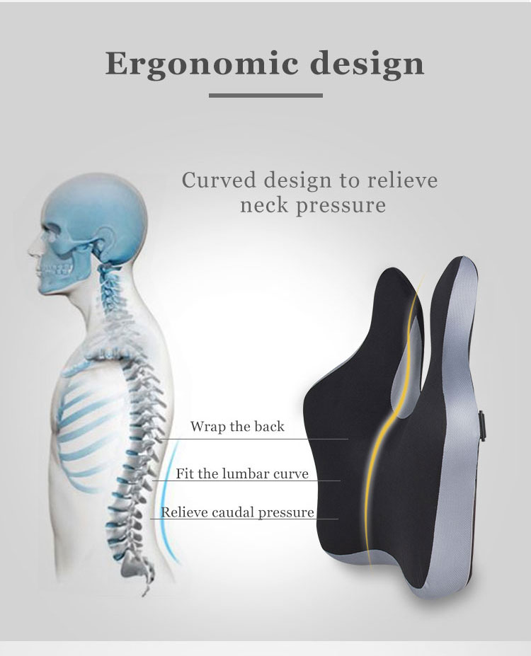 New Ideal Car Seat Memory Foam Back Rest Support Cushion Office Chair Lumbar Support Pillow Bed Cushion for Back Pain Relief detail 3