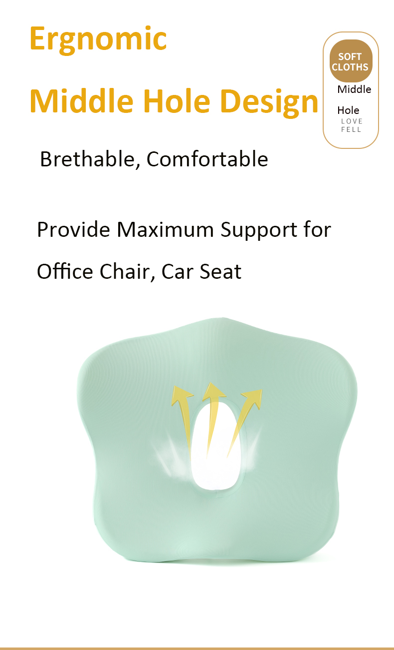 Ergonomic Office Chair Lumbar Support Cushion Memory Foam Car Seat Back Support Pillow for Driving detail 4