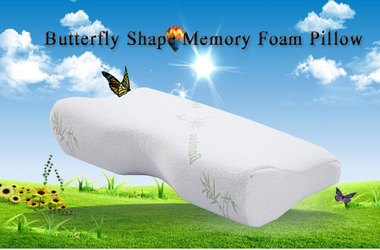 Ergonomic Adjustable Butterfly Shape Queen Size Memory Foam Orthopedic Sleeping Contour Pillow Solid Comfortable Stomach Back detail 1