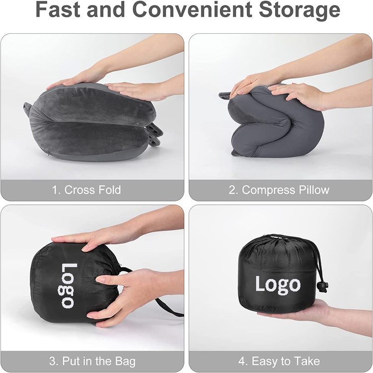 Christmas Gift Airplane Office Memory Foam Travel U Shape Neck Pillow Travel Kit With Earplug detail 5