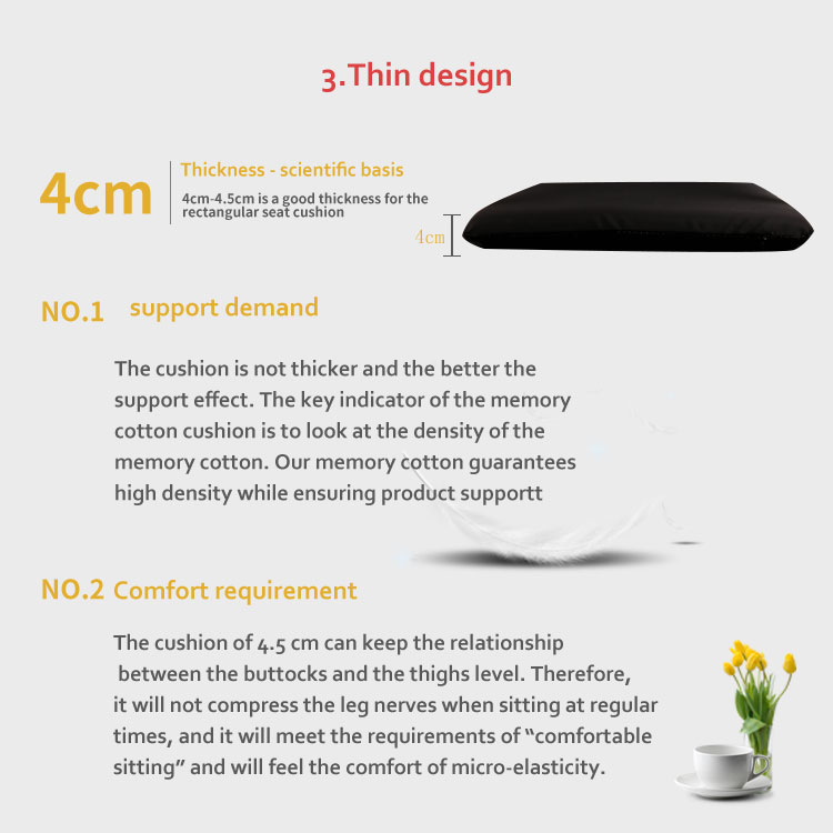 Waterproof Outdoor Stadium Seat Cushion with Square Memory Foam Orthopedic Lumbar Pillows for Comfortable Sitting detail 6
