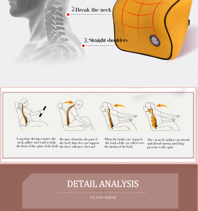 Comfortable Car Seat Memory Foam Head Rest Neck Rest Pillow for Pressure Relief detail 5