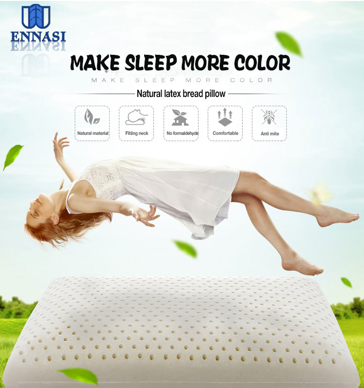 Comfortable Eco-friendly Latex Foam Pillow with Removable Cover Ergonomic King Size Orthopedic Bed Pillow for Sleeping detail 1