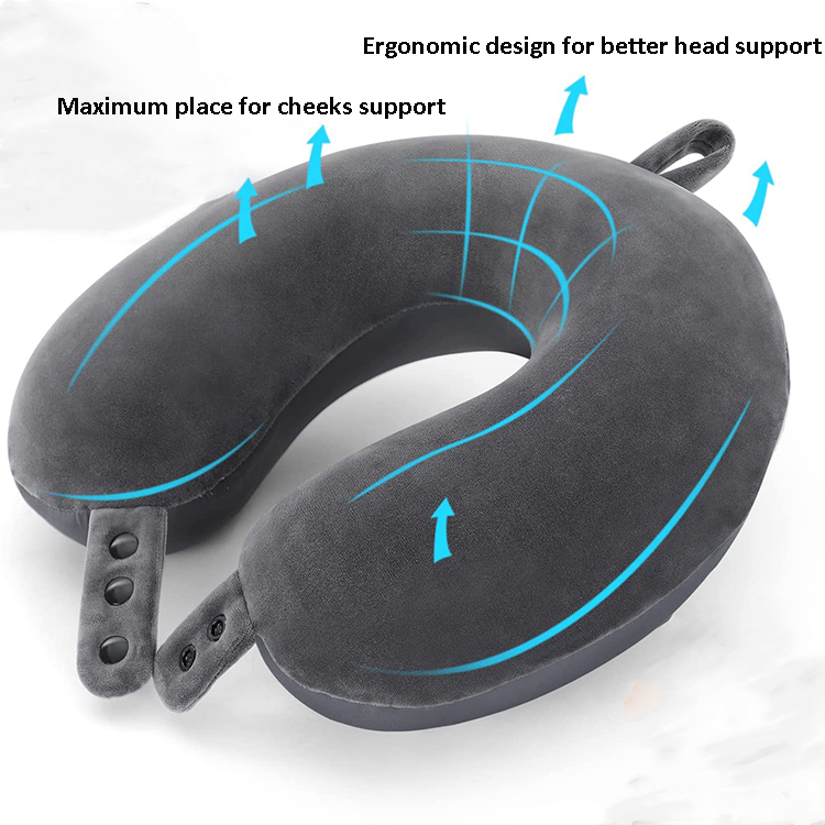 Christmas Gift Airplane Office Memory Foam Travel U Shape Neck Pillow Travel Kit With Earplug detail 2