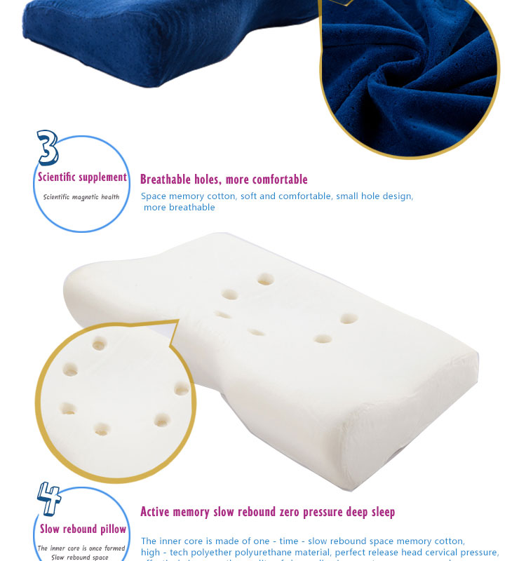 Modern Style Memory Foam Butterfly Sleeping Bed Pillow Plant Pattern for Neck Rest detail 5