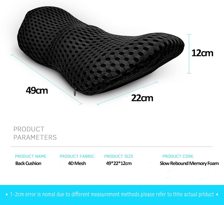 Adjustable Strap Ergonomic Memory Foam Lumbar Support Butterfly Shaped Knitted Eco-Friendly Washable Breathable Back Cushion for detail 3