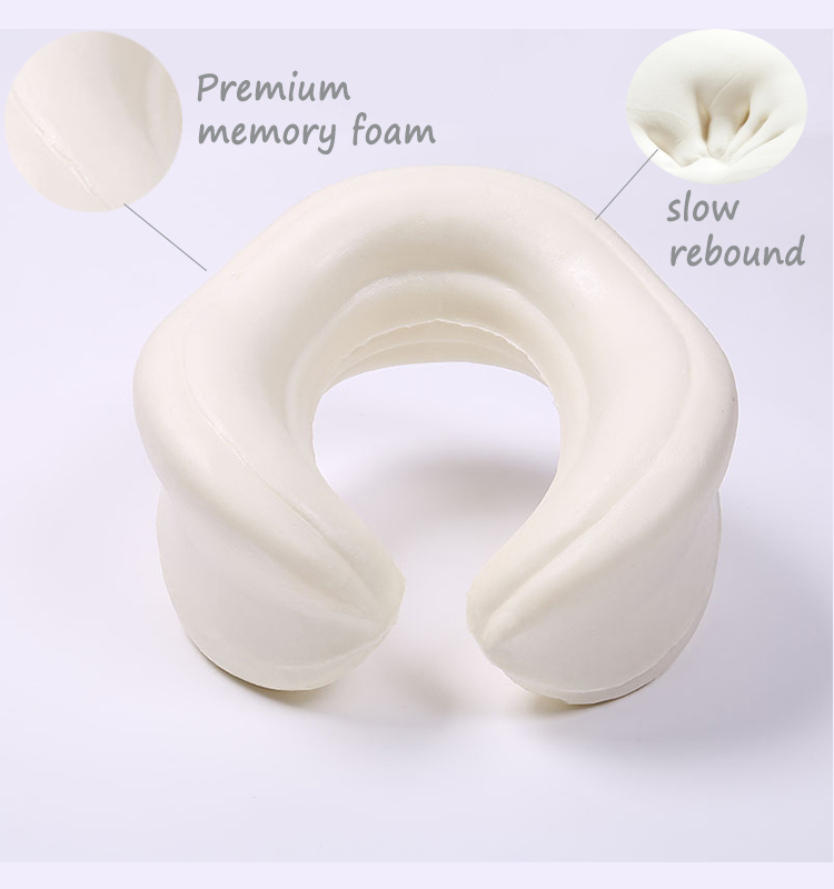 Custom U-Shaped Rolled Twist Portable Memory Foam Airplane Travel Neck Support Pillow with Massage Feature detail 7