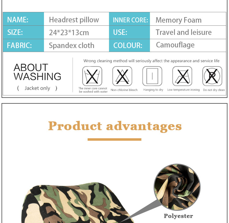 Hot Sale Car Seat Memory Foam Bone Shaped Head Rest Neck Support Pillow detail 3