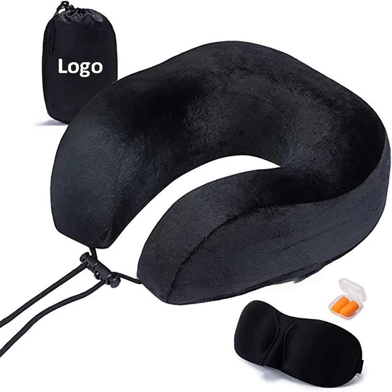 Portable Travel Kit with Memory Foam U-Shaped Neck Pillow Eye Mask Rest Support for Flights Certified by Golden Supplier detail 4