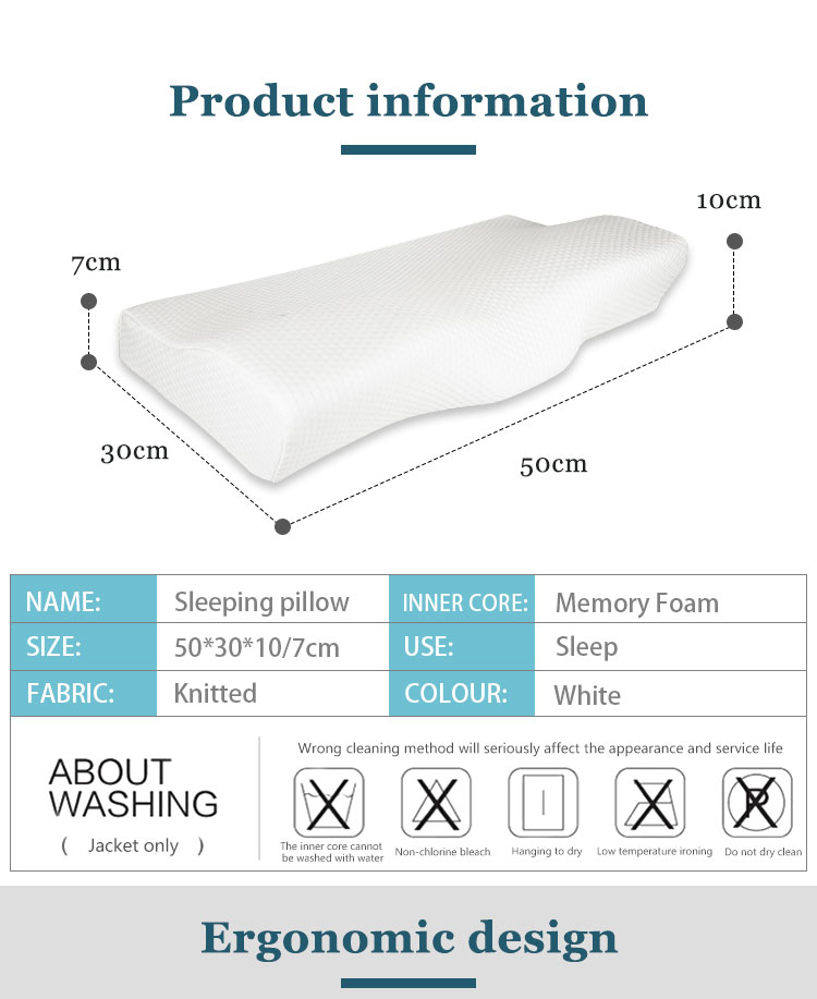 Ergonomic Modern Butterfly Shape Contour Memory Foam Cervical Neck Pillow Orthopedic Anti-Snore Eco-friendly CE Certified detail 2