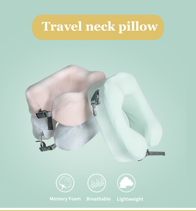 Adjustable Custom Woven Cervical Neck Pillow Memory Foam Travel Rest Pillow for Car Comfortable and Supportive detail 1