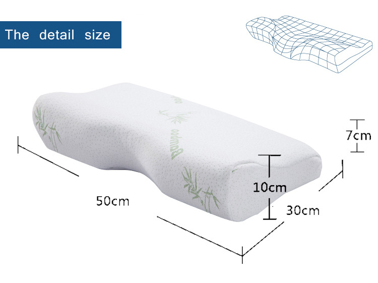 Ergonomic Adjustable Butterfly Shape Queen Size Memory Foam Orthopedic Sleeping Contour Pillow Solid Comfortable Stomach Back detail 2