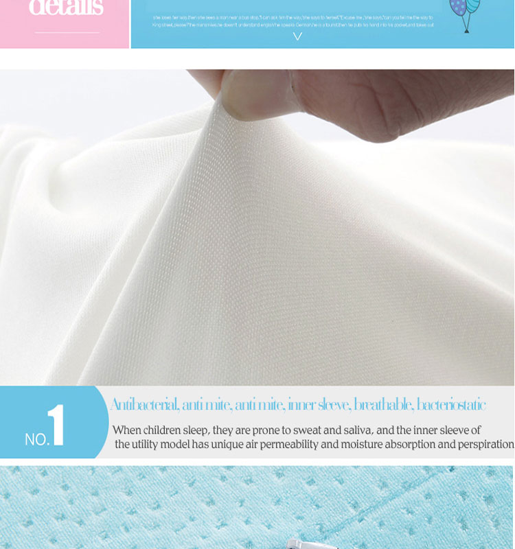 Ergonomic Adjustable Cervical Neck Pillow Child Super Soft Solid Color Latex Contour Eco-Friendly Removable Cover Modern detail 8