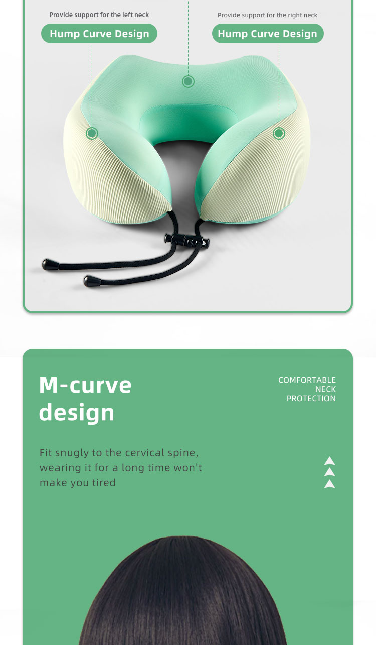 Portable Ergonomic U-Shaped Memory Foam Travel Neck Support Pillow Orthopedic Rest Relief Eco-Friendly CE Certified Anti-Dust detail 3